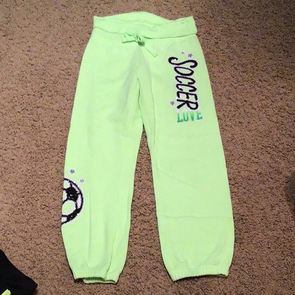 Girls size 8 soccer love sweatpants